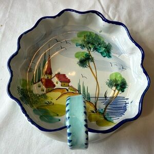 Italian Hand Painted Church Design Bowl